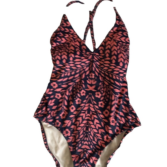 Kona Sol Swimwear - Pink and Black Patterned Swimsuit Size Small - Picture 4 of 12